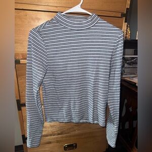 Levi's Light Blue and Black Striped Tee